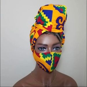 Kente Scarf / Face Mask Set